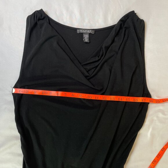 Laundry by Shelli Segal Jersey Top Black Sleeveless Hip Rouching Size M - Picture 3 of 8